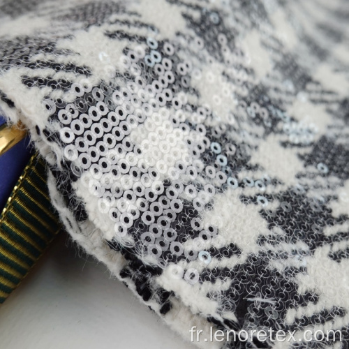 Tissu Tweed à la cuillère métallique de broderie tissée 100% polyester